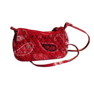 *Vera Bradley Red Pink Paisley Mini Crossbody Shoulder Bag
